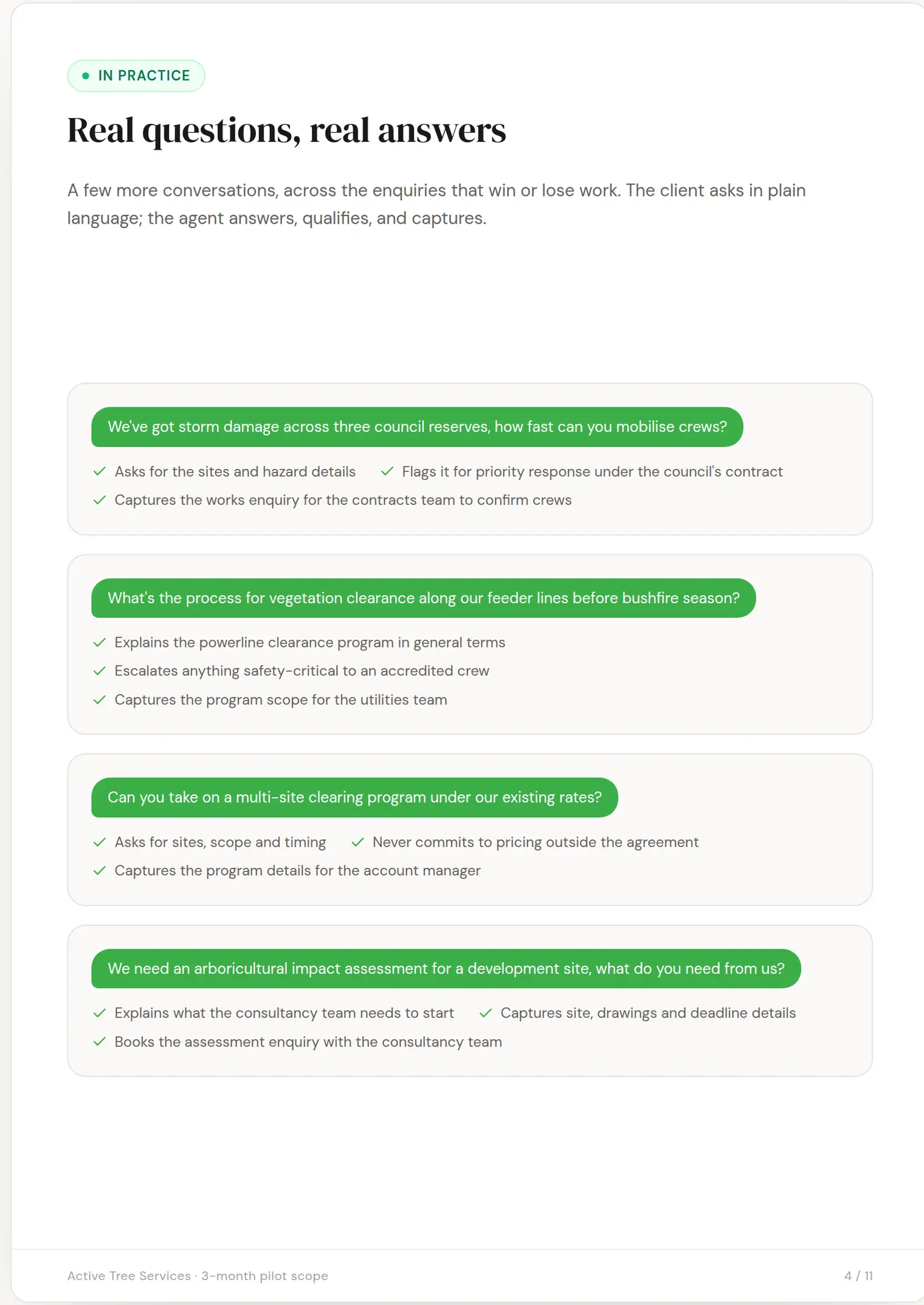 Active Tree Services slide 4: Real questions, real answers