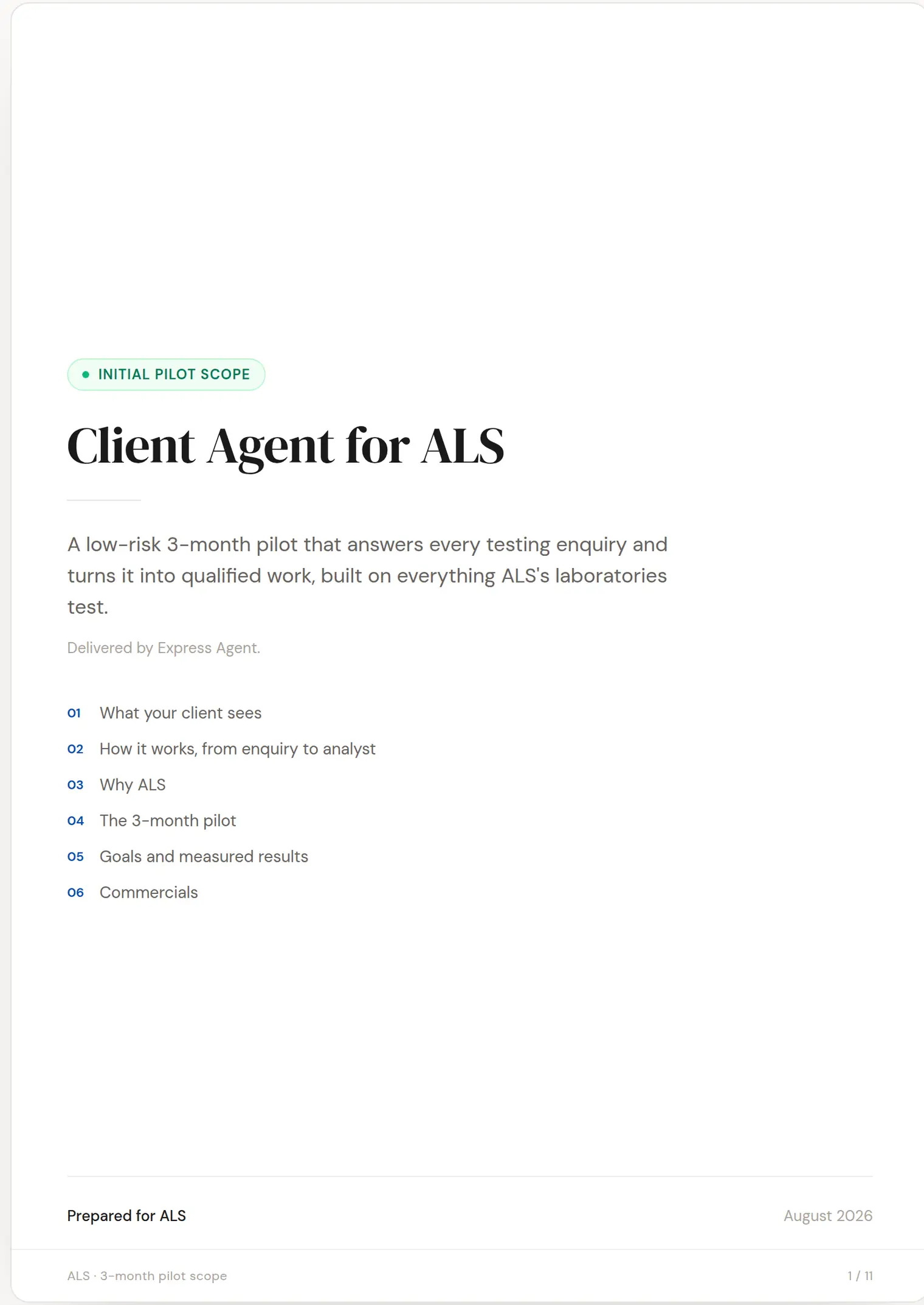 ALS slide 1: Client Agent for ALS