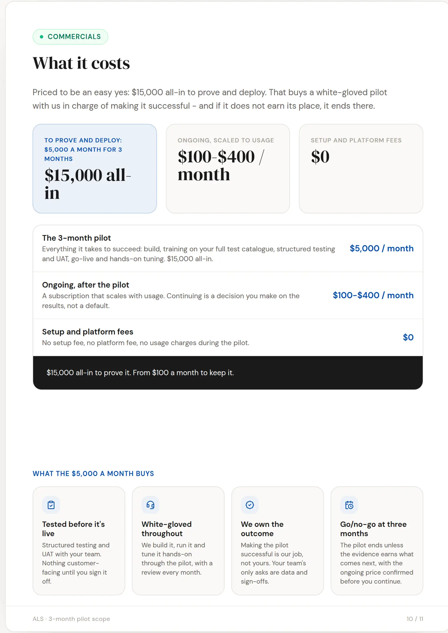 ALS slide 10: What it costs