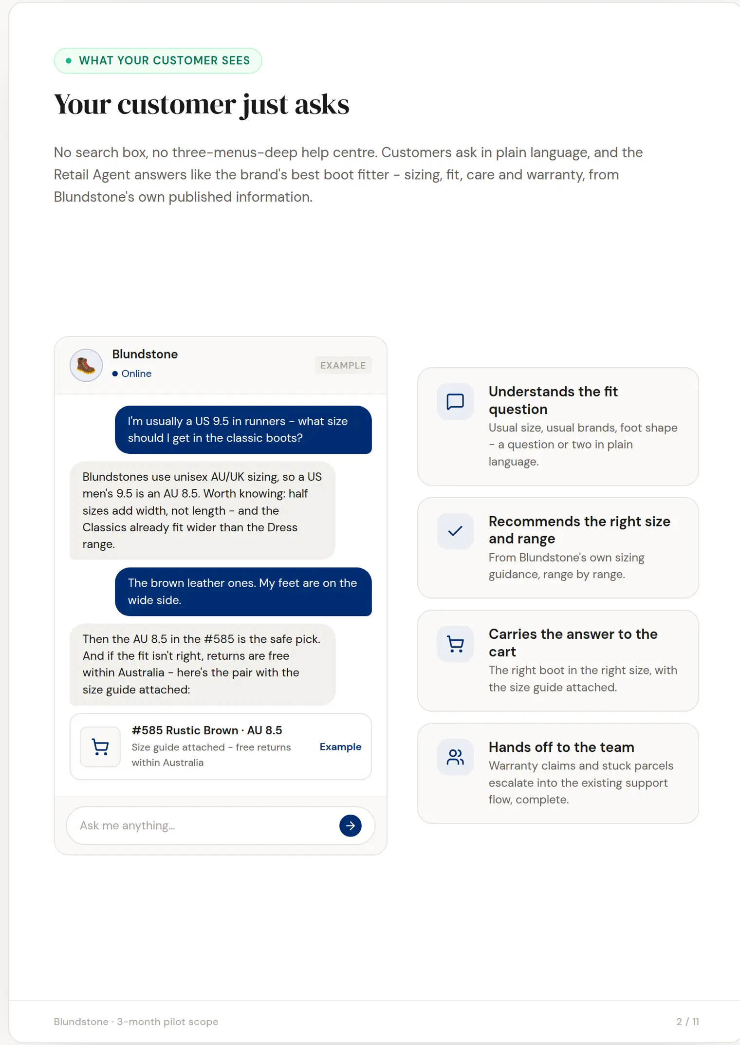 Blundstone slide 2: Your customer just asks