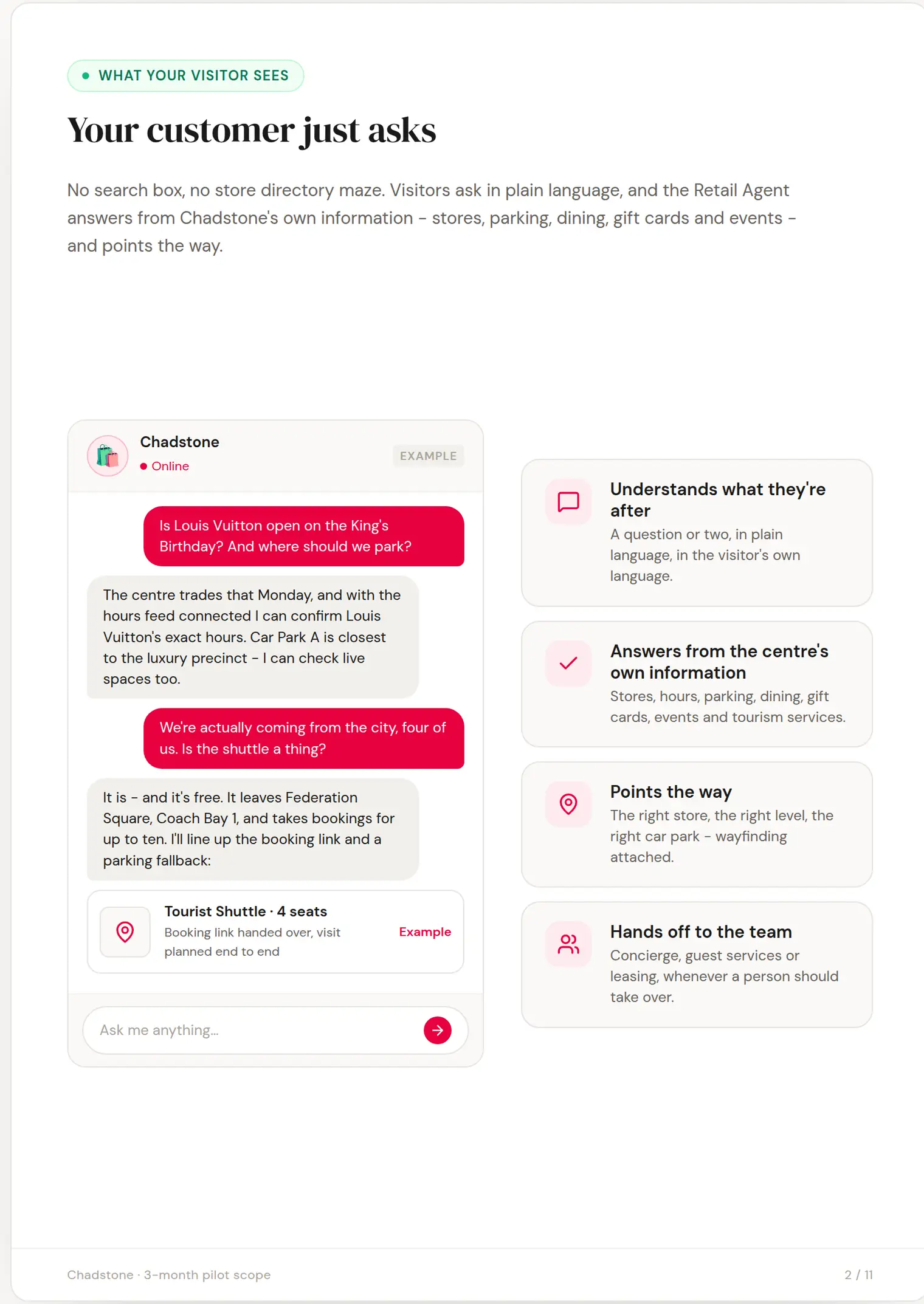 Chadstone slide 2: Your customer just asks