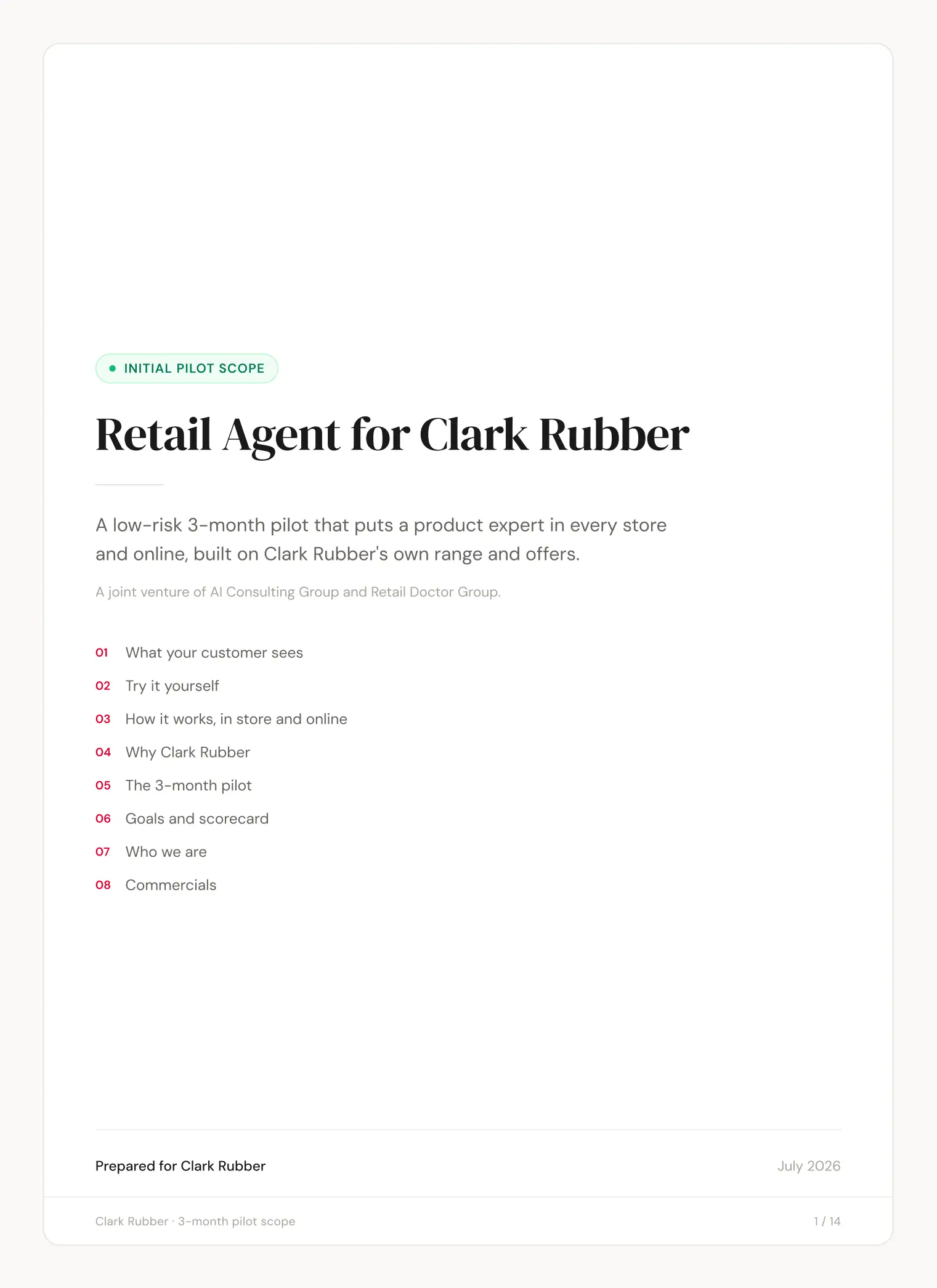 Clark Rubber slide 1: Retail Agent for Clark Rubber