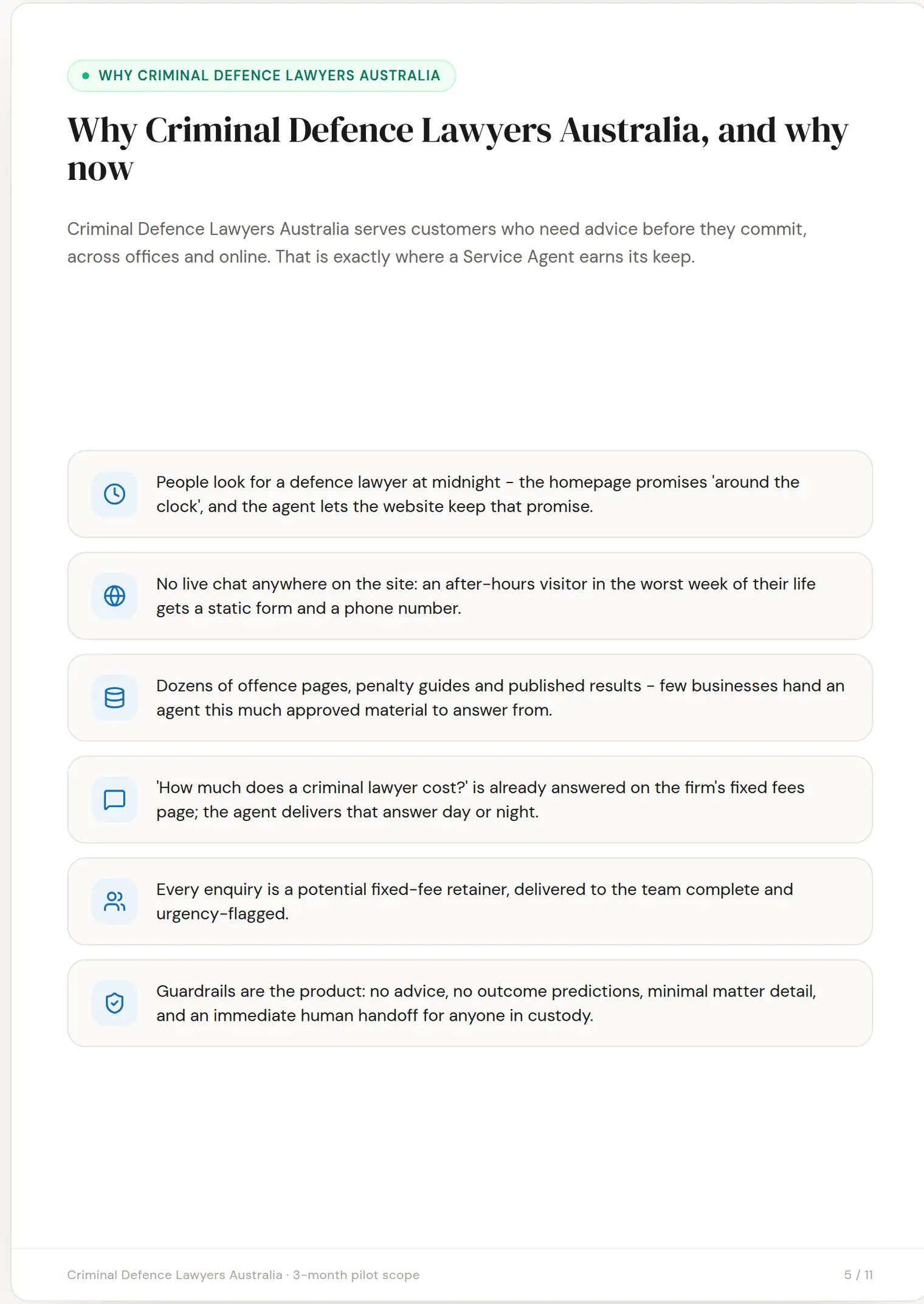 Criminal Defence Lawyers Australia slide 5: Why Criminal Defence Lawyers Australia, and why now