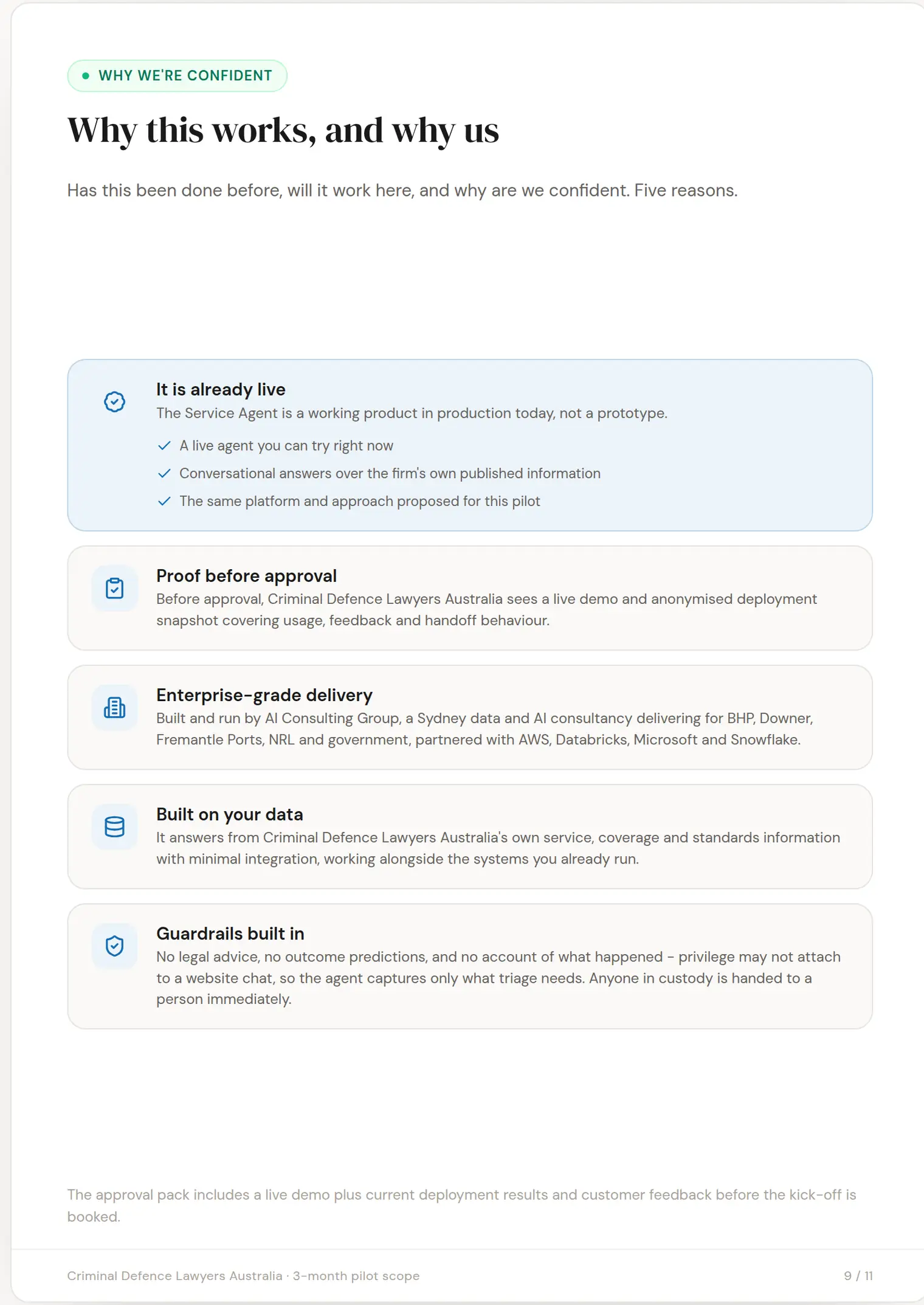 Criminal Defence Lawyers Australia slide 9: Why this works, and why us