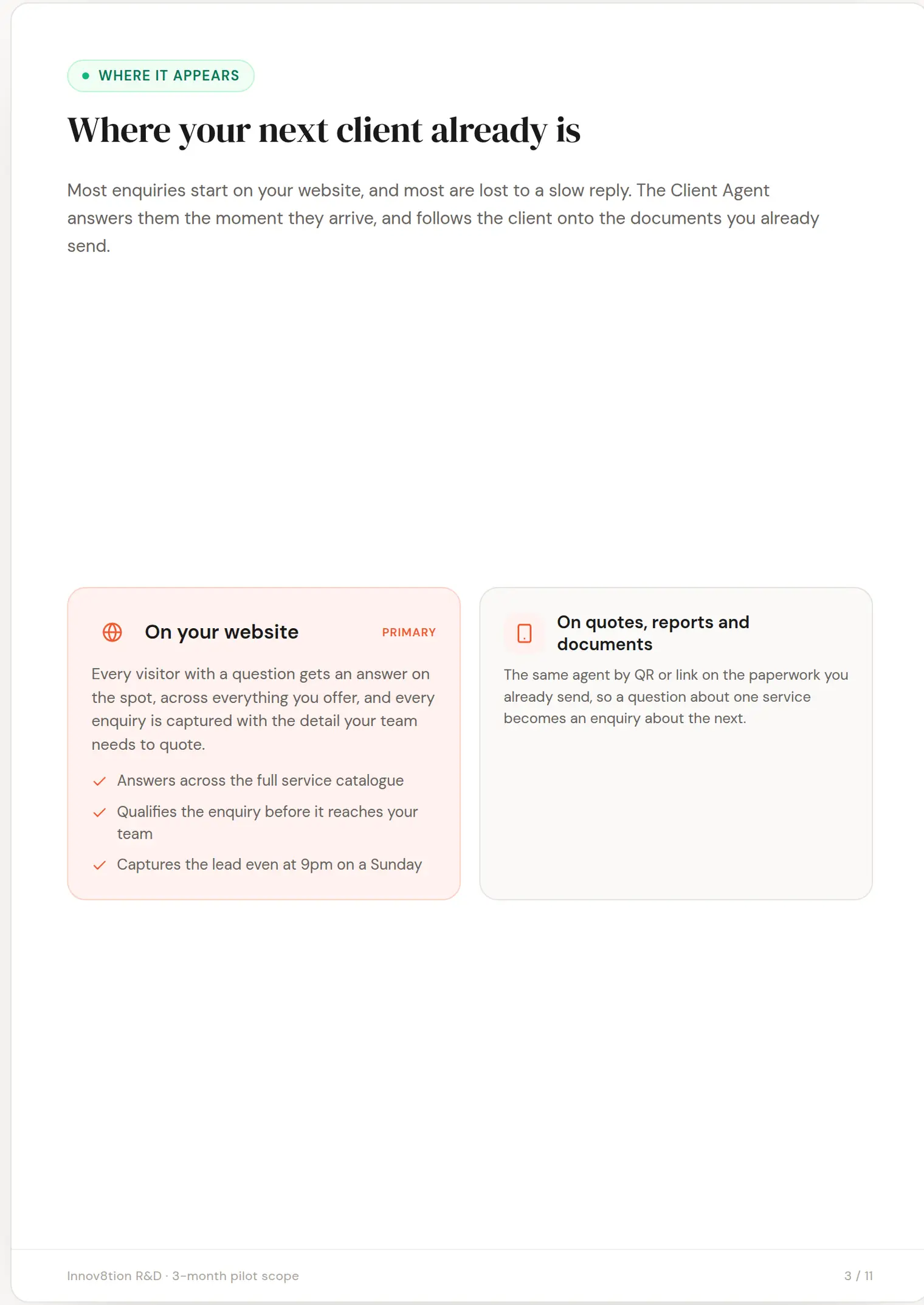 Innov8tion R&D slide 3: Where your next client already is
