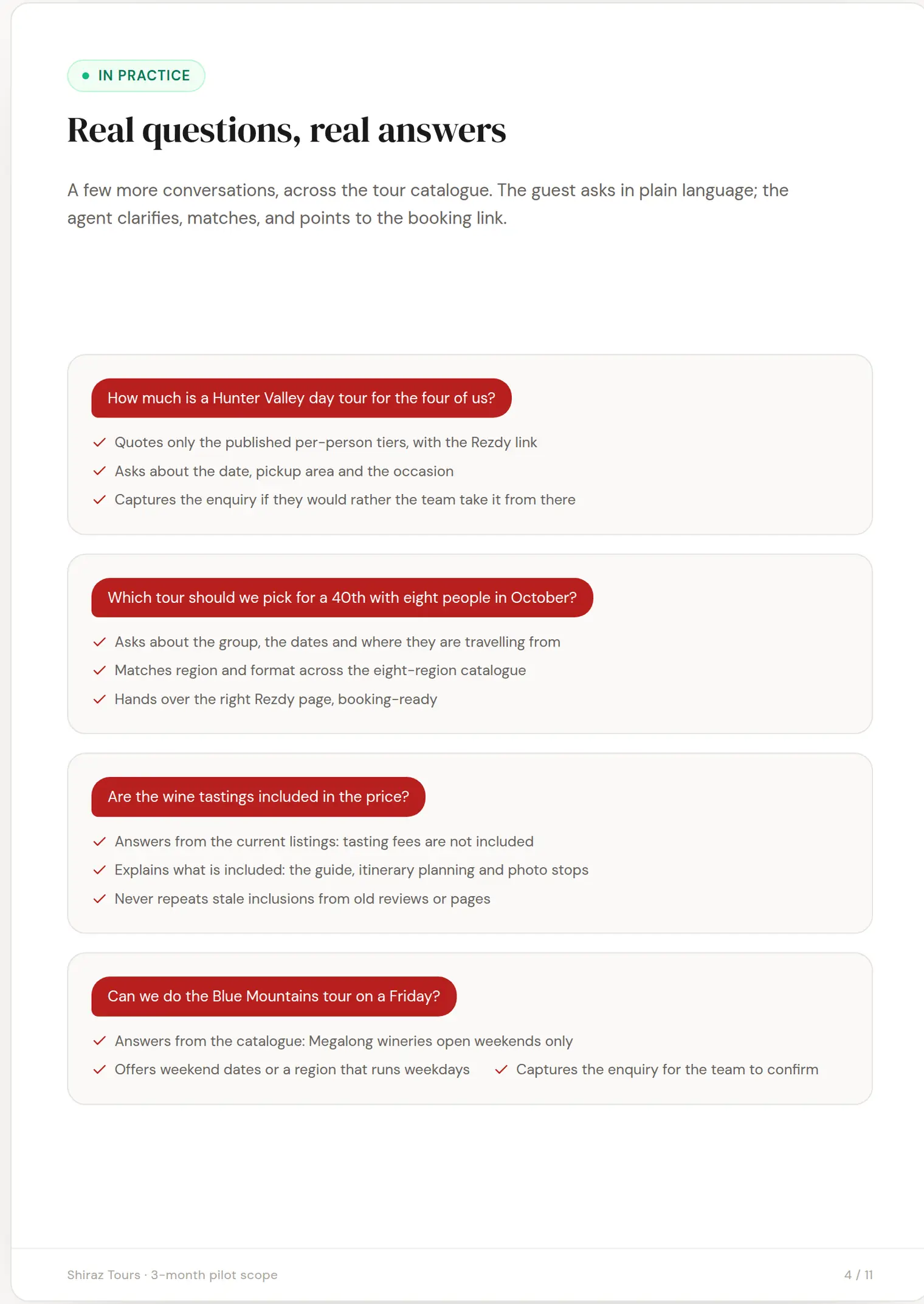 Shiraz Tours slide 4: Real questions, real answers