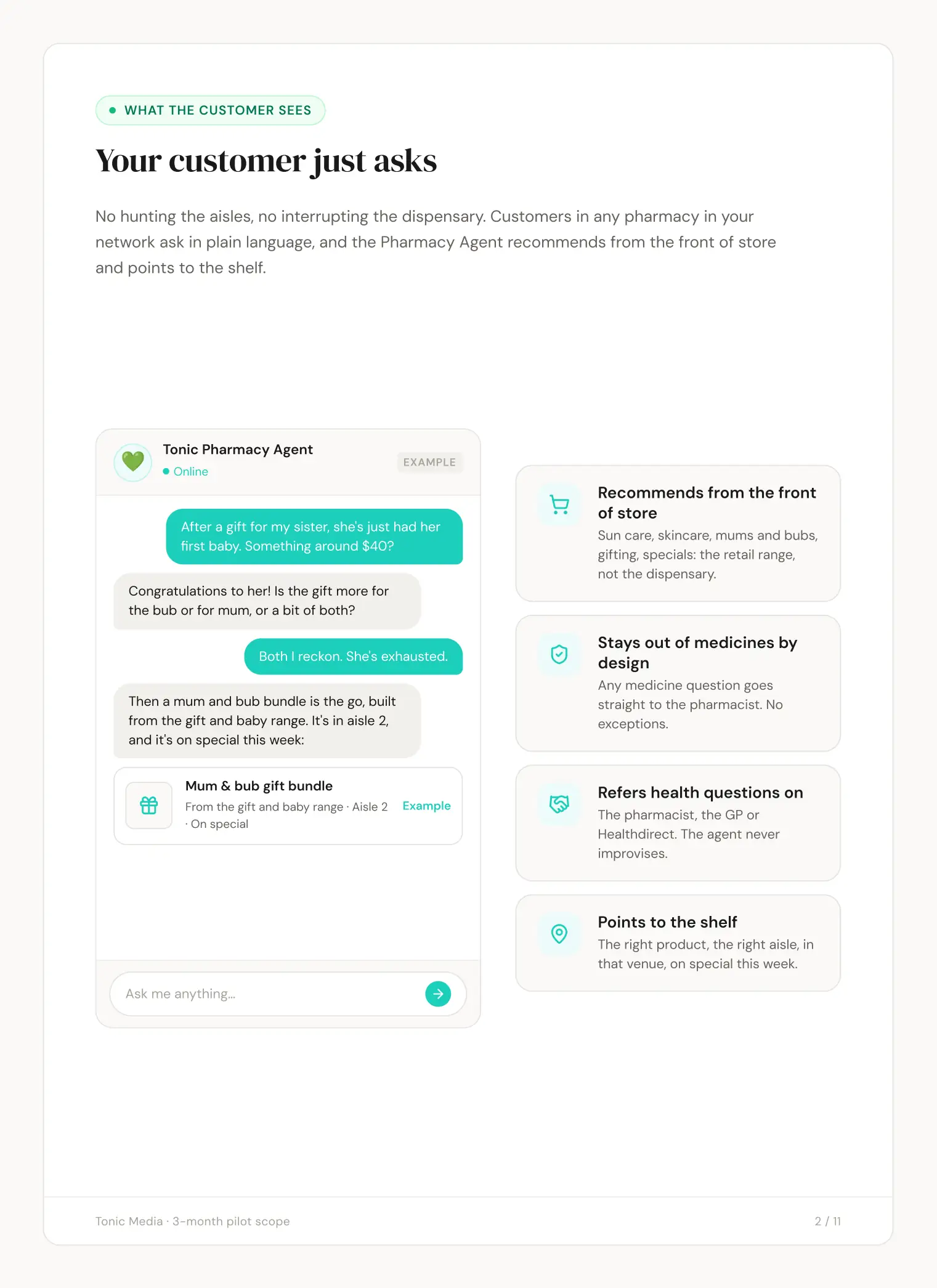 Tonic Media slide 2: Your customer just asks
