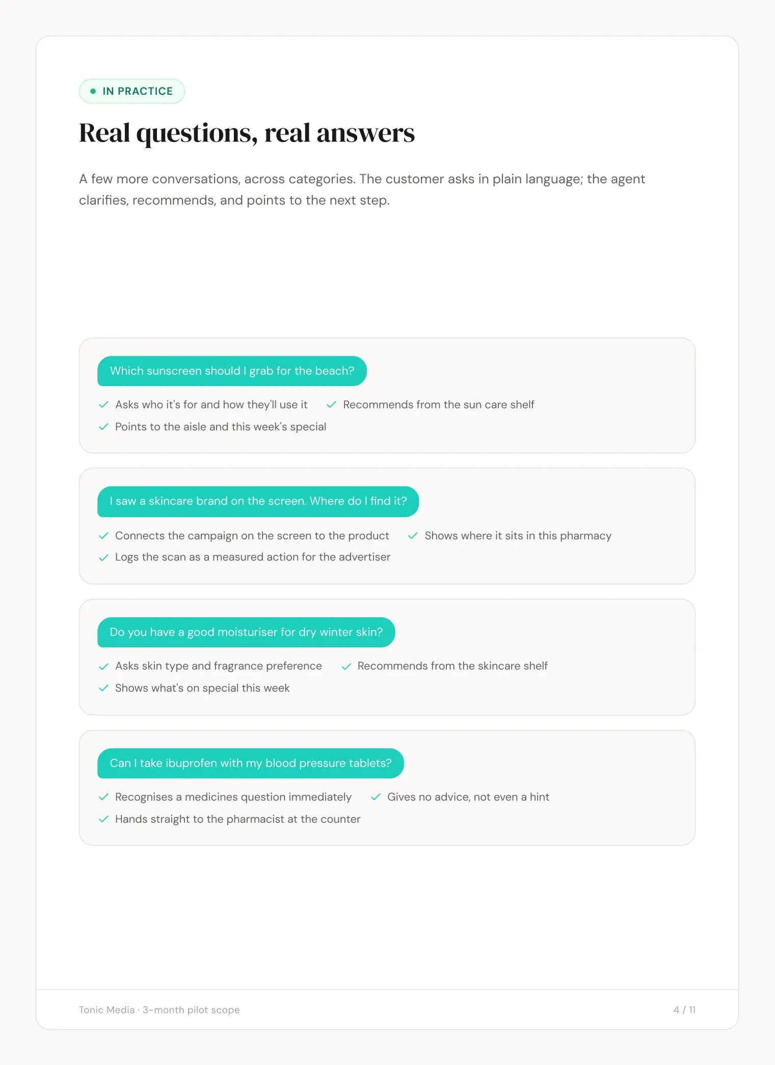 Tonic Media slide 4: Real questions, real answers