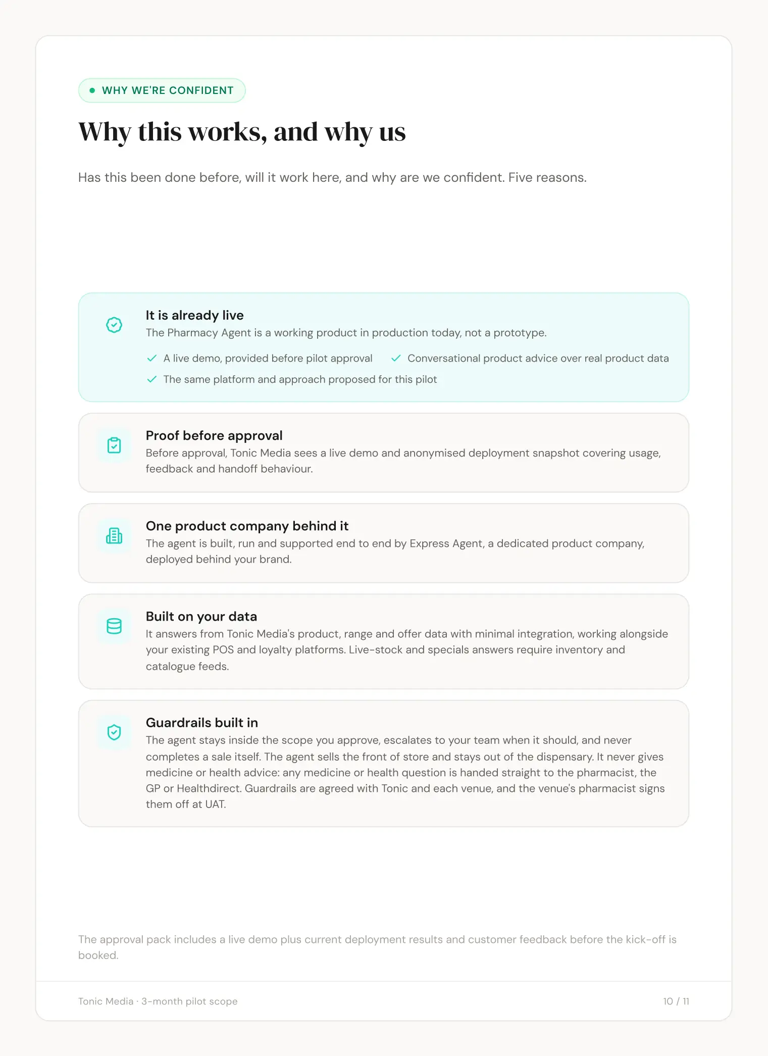 Tonic Media slide 10: Why this works, and why us